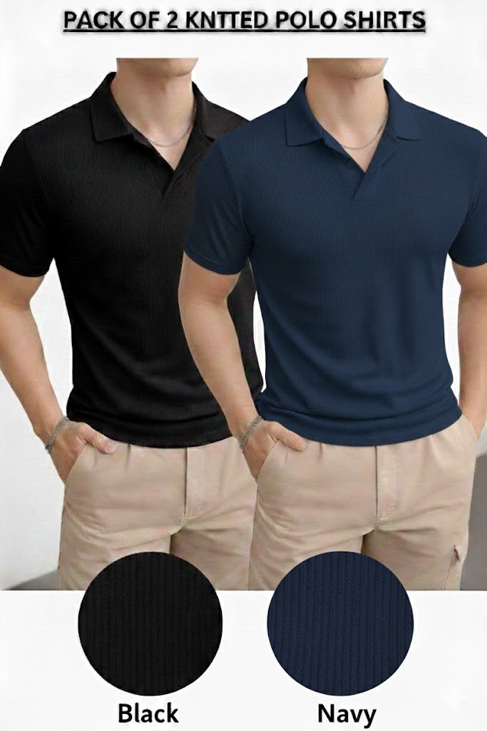 Pack of 2 – Waffle Knit Polos